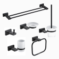 Hotel Wall Mounted Matte Black Accessories Set